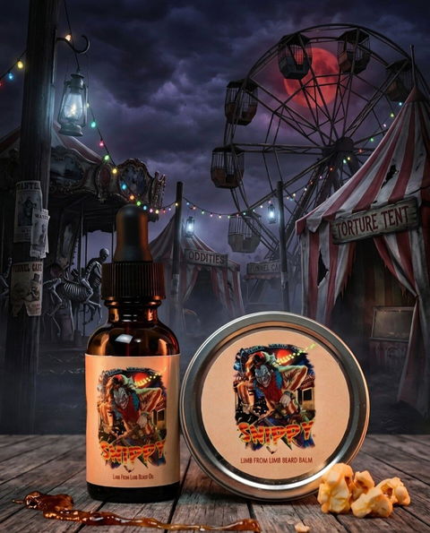 Snippy - Beard Oil & Balm Kit - Twisted Funnel Cake, Fresh Buttered Popcorn, Dripping Caramel Apples