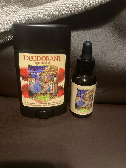 Patient Zero - Deodorant - Tart Gummy Candy, Spiced Harvest Musk, Buttery Fried Dough