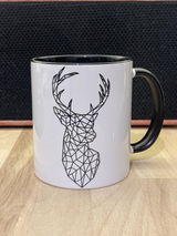 Caneca com motivo: Veado (branca com interior preto)