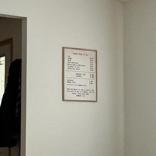 Jesus Paid It All Faith Receipt Poster/Canvas – Christian Home Decor