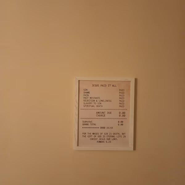 Jesus Paid It All Faith Receipt Poster/Canvas – Christian Home Decor
