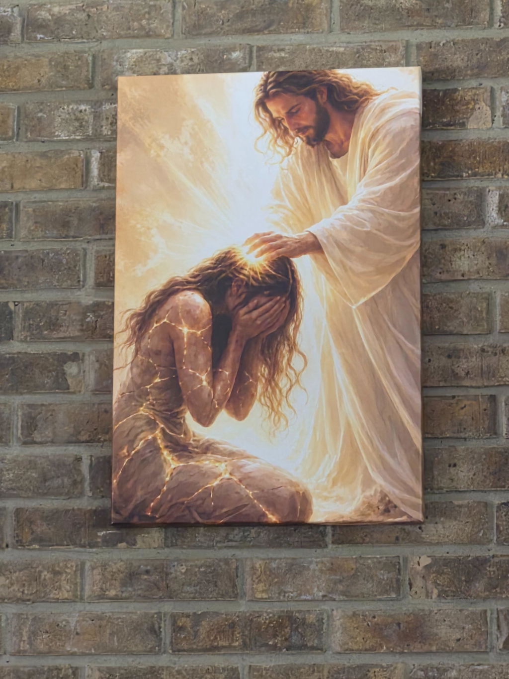 Jesus Christ Healing Prayer Sacred Light Christian Wall Art Poster/Canvas