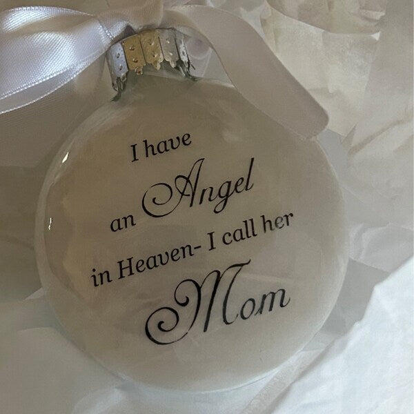 Flat Ornament Angel In Heaven Memorial Christmas Ornament – Family Remembrance Keepsake Gift