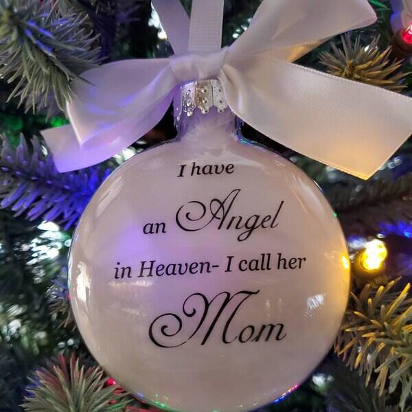Flat Ornament Angel In Heaven Memorial Christmas Ornament – Family Remembrance Keepsake Gift