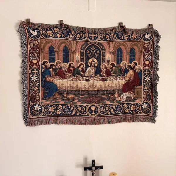 The Last Supper Woven Blanket – Christian Holy Communion Faith Throw