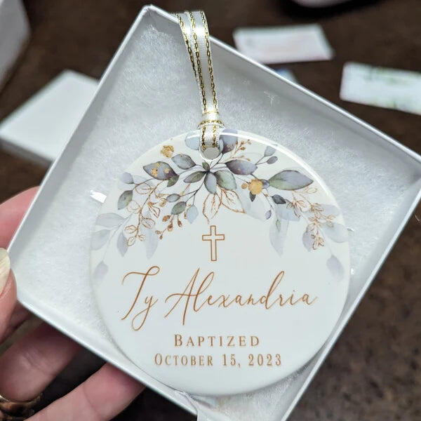 Personalized Baptism Christian Ceramic Ornament Collection