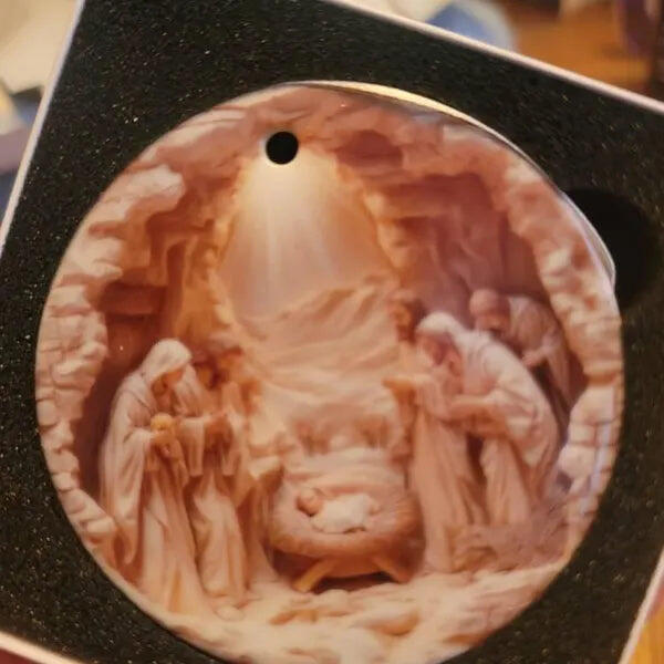 Ceramic Ornament Blessed Nativity Keepsake Collection – Christian Christmas Holiday Decor
