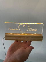 LED Aufsteller personalisiert - Herz mit Namen