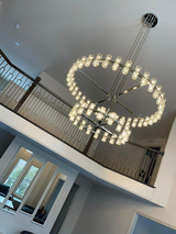 Crystal Cup 2 tier Chandelier Round Modern Chandelier Light, Lustre Lamp
