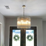 Marisol Glass Round Chandelier D22" , Modern Island Chandelier