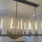Candlestick Chandelier Above Island Black, Home Lighting Modern
