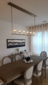6 Light Linear Chandelier, Bellanca Clear Crystal Chandelier Over Kitchen Island 60"