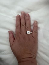 Custom Ring-1.5CT Round Cut Halo Moissanite Engagement Ring