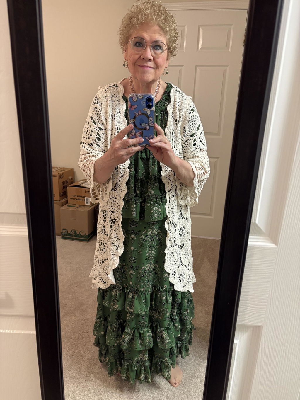 Desert Dune High-Low Crochet Cardigan