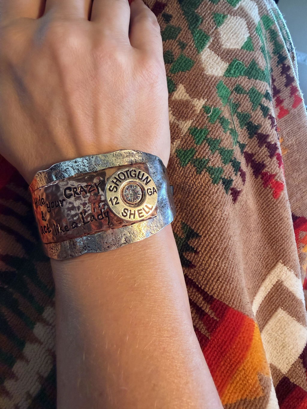 Hide Your Crazy Silver Cuff Bracelet