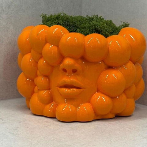 Flowerpot "Thoughts" orange