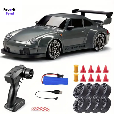 26.	Radio-Controlled Porsche 4WD – RC Drift Car with LED Lights & Tires