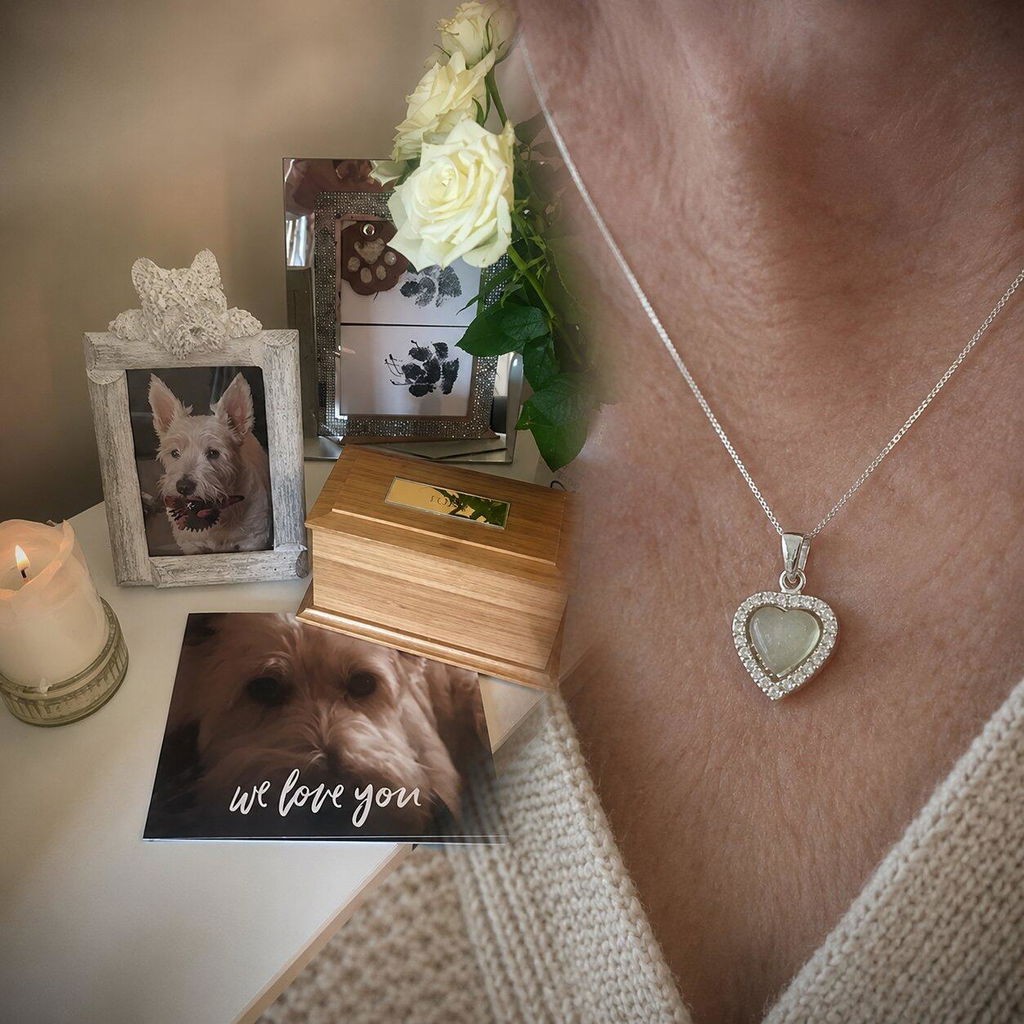 Love Heart Crystal Ashes Necklace