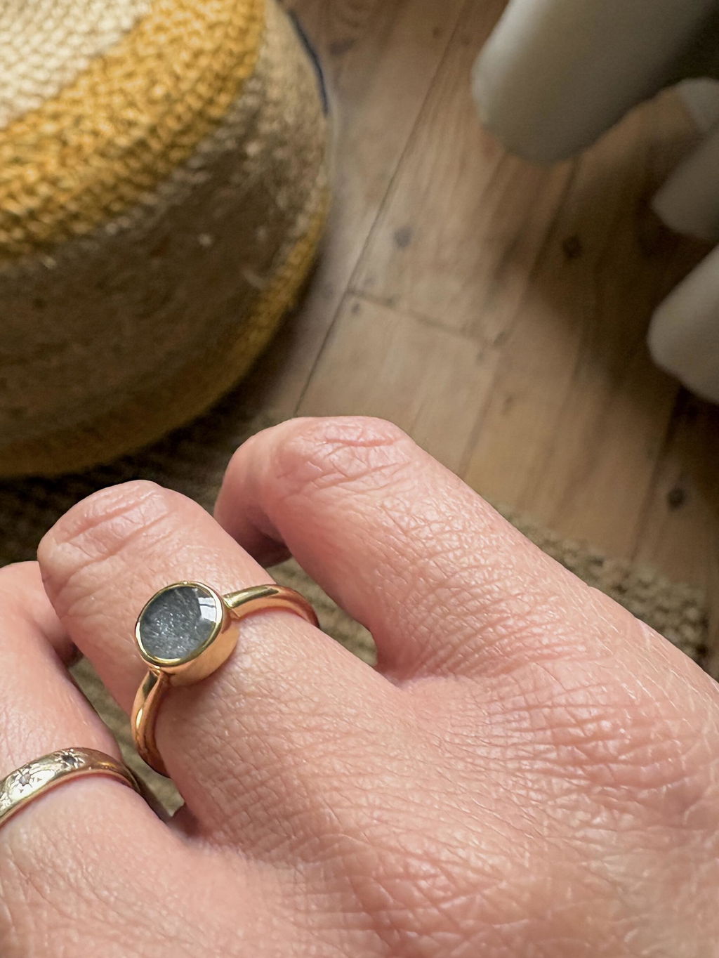 Gold Round Ashes Ring