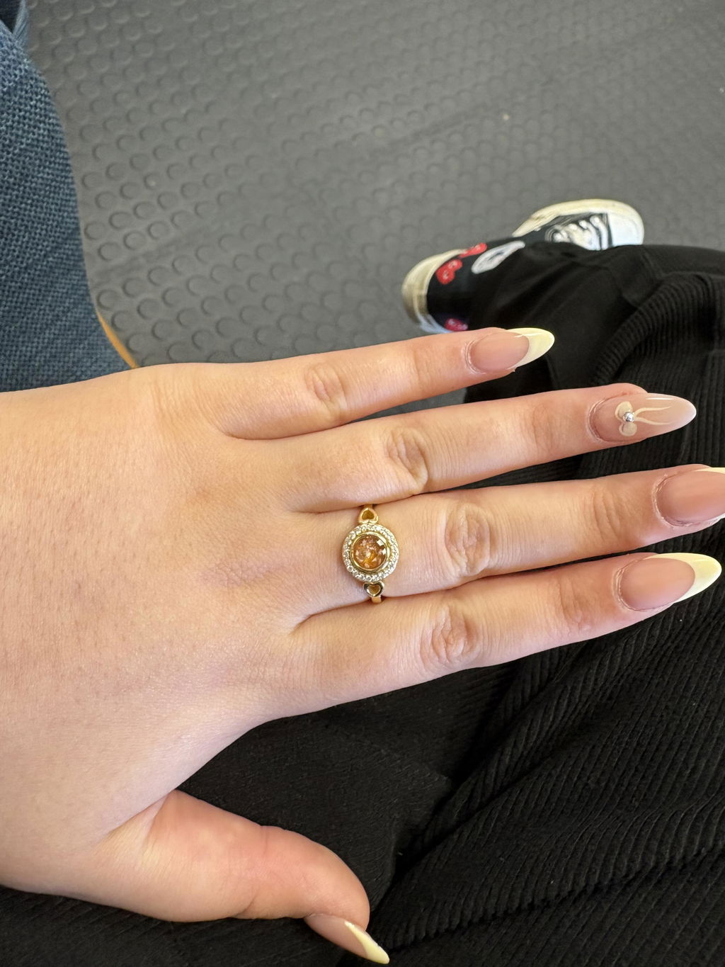 Gold Round Ashes Ring