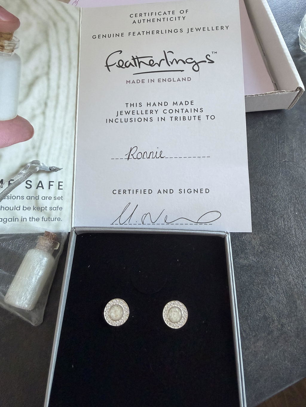 Round Crystal Ashes Earrings