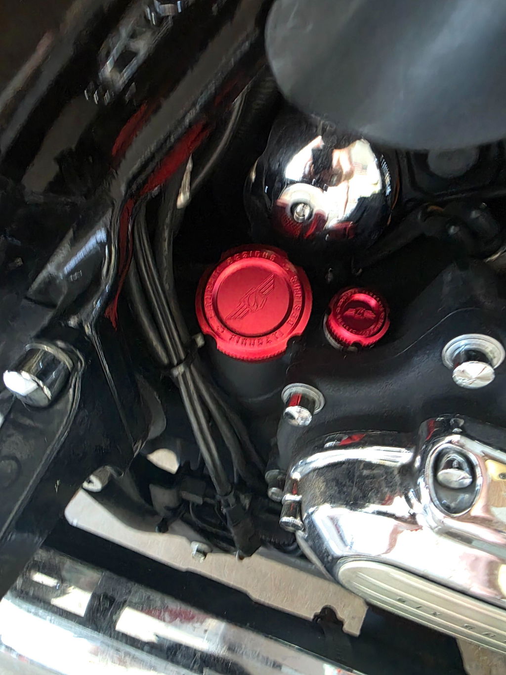 Performance Magnetic Transmission Dipstick for Harley-Davidson All Models - Knurled Red