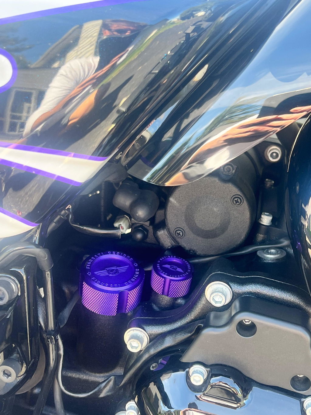 Performance Magnetic Dipstick Kit for Harley-Davidson Touring M8 - Knurled Purple
