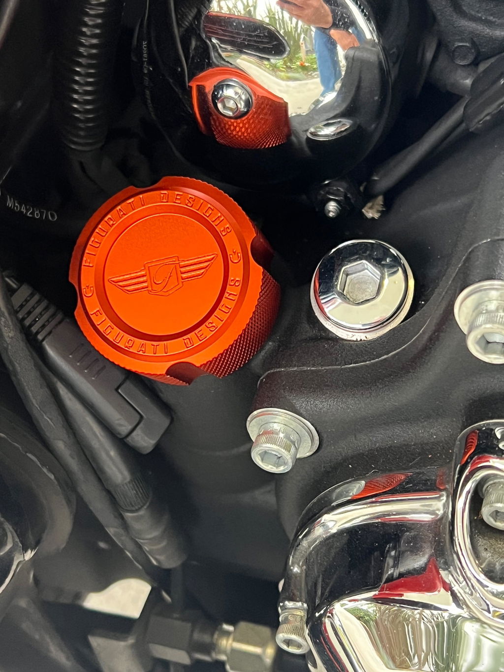 Performance Dipstick for Harley-Davidson Touring Twin Cam (2007-2016) - Knurled Orange
