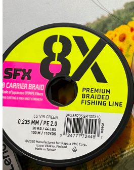 Sufix SFX8 Carrier Braided Line | 100Mt / 110Yd | Low-Vis Green | 10 Connected Spools |
