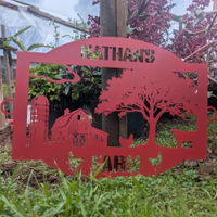 Custom Farming Metal Sign (Oak Barn)