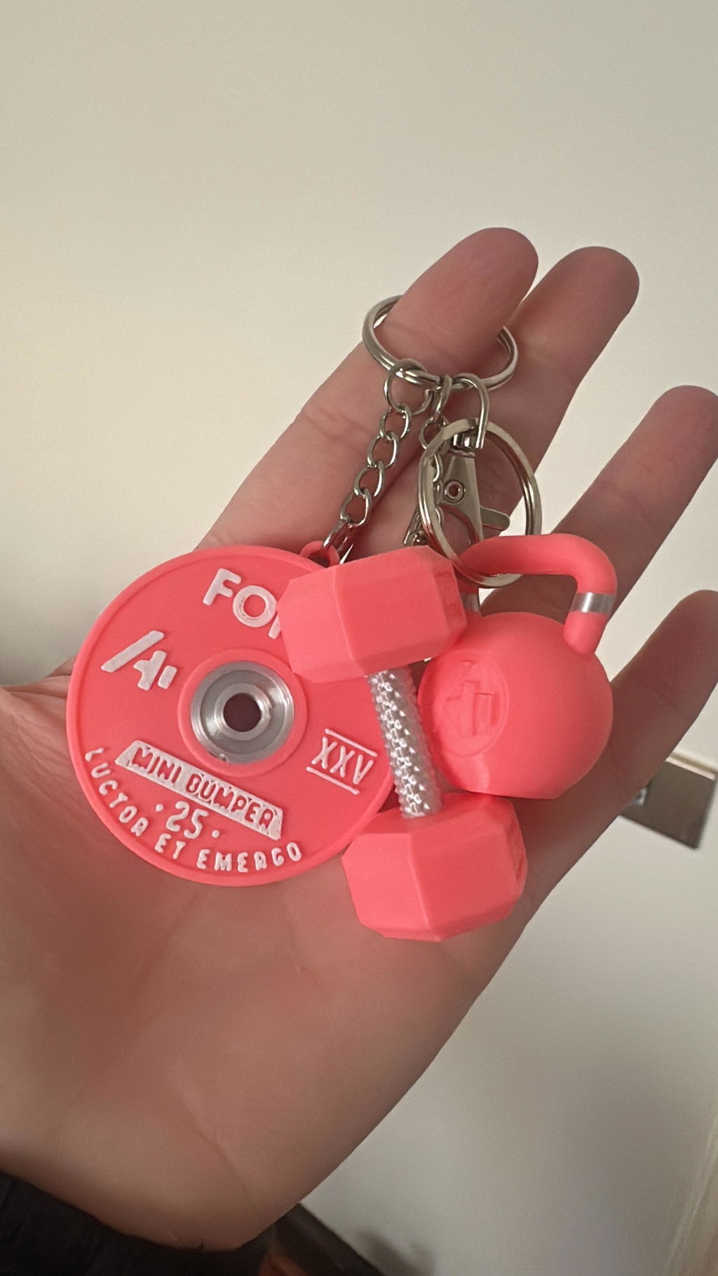 Pack 3 Llaveros Gym | Disco + Mancuerna + Kettlebell
