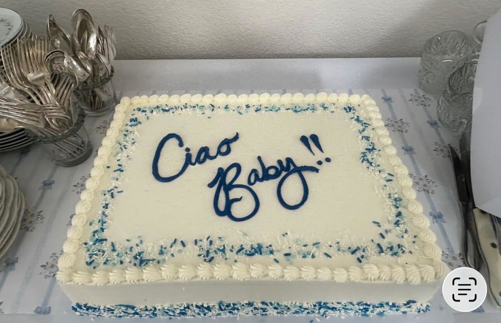 Blue Confetti Birthday Cake