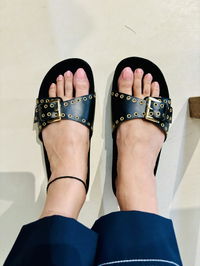 Mia Black Orthopedic Sliders For Women