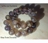 Bloodshot Iolite Sunstone Crystal Bracelet: Wisdom & Transformation