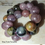 Tourmaline + Unicorn Stone Crystal Bracelet: Protection & Emotional Healing
