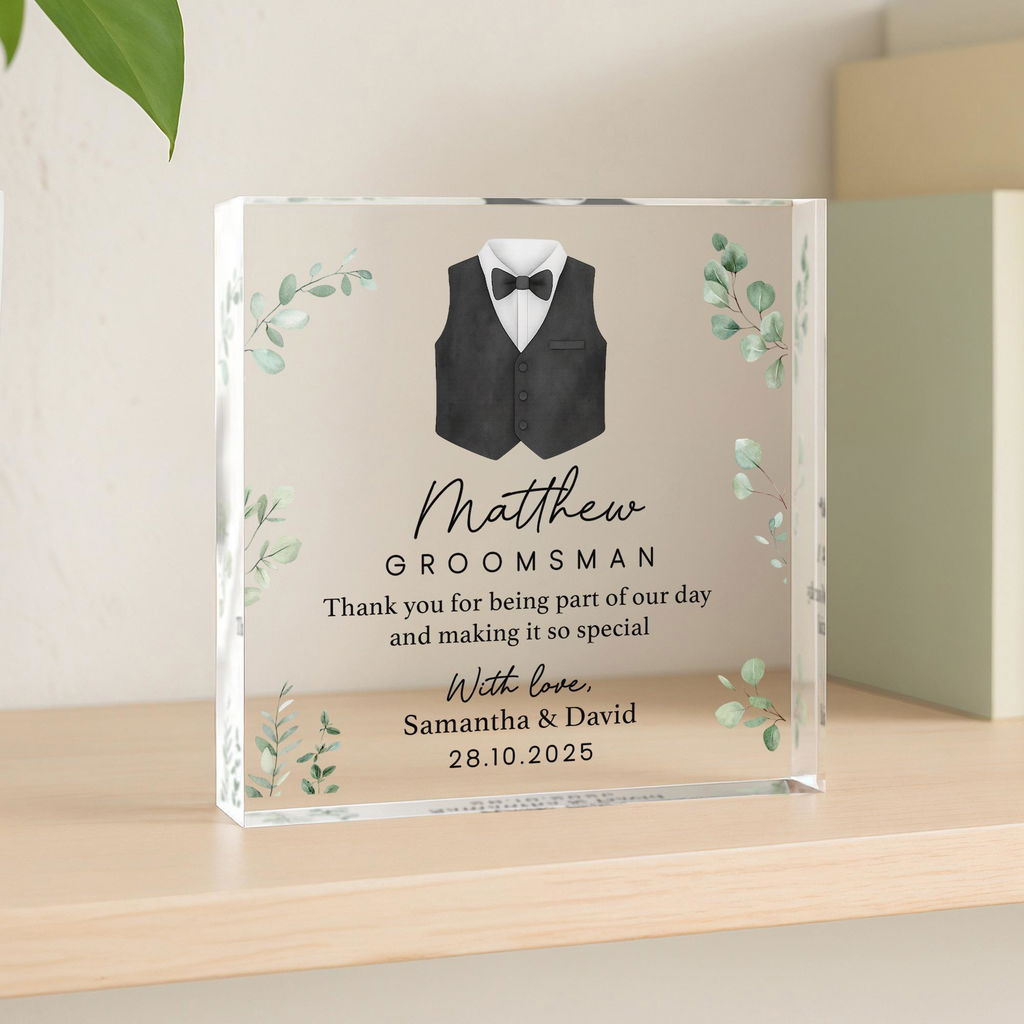 Personalised Groomsman, Best Man, Usher Thank You Plaque Gift