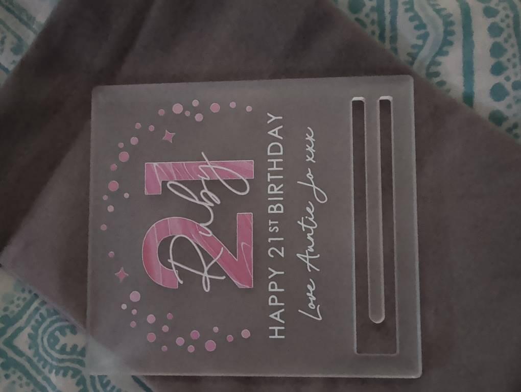 Personalised 21st Birthday Money Cash Holder Gift for Her Daughter Neice