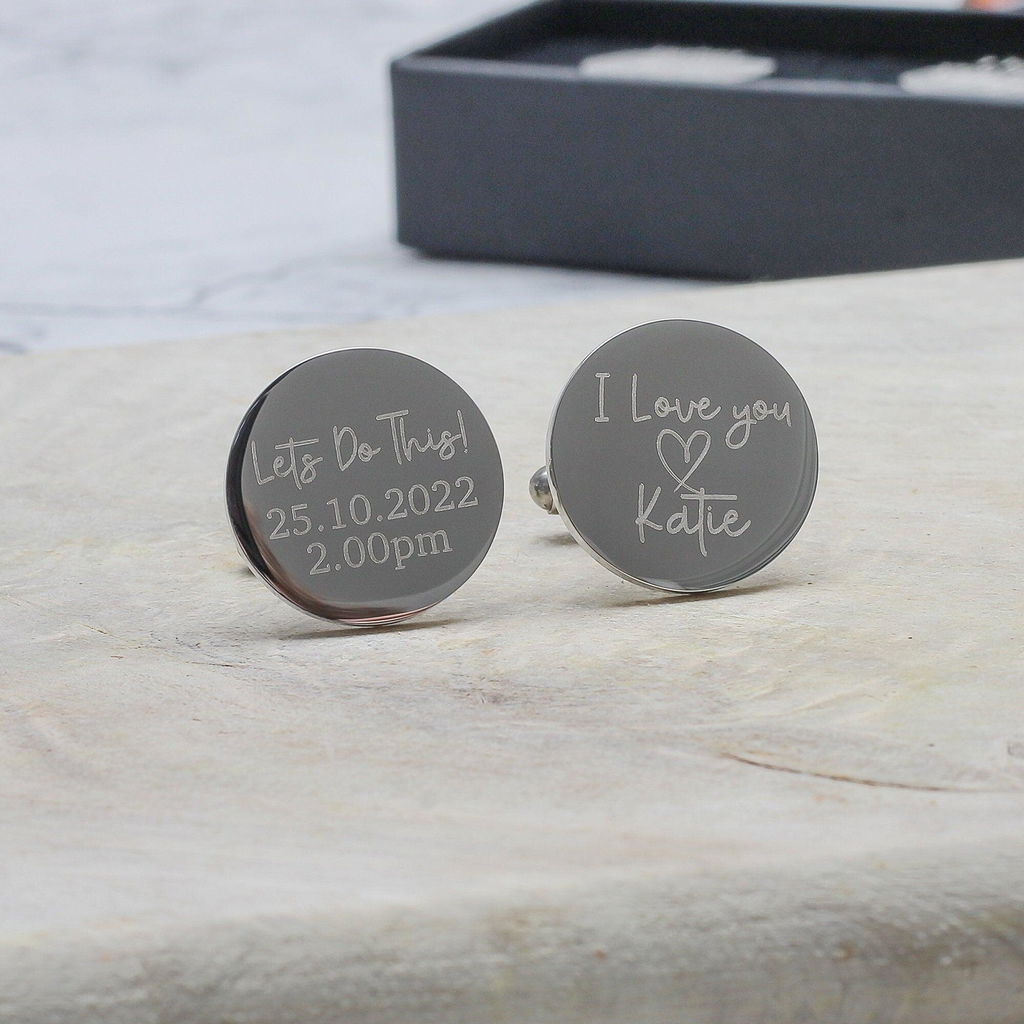 Personalised Engraved Groom Lets Do This Cufflinks