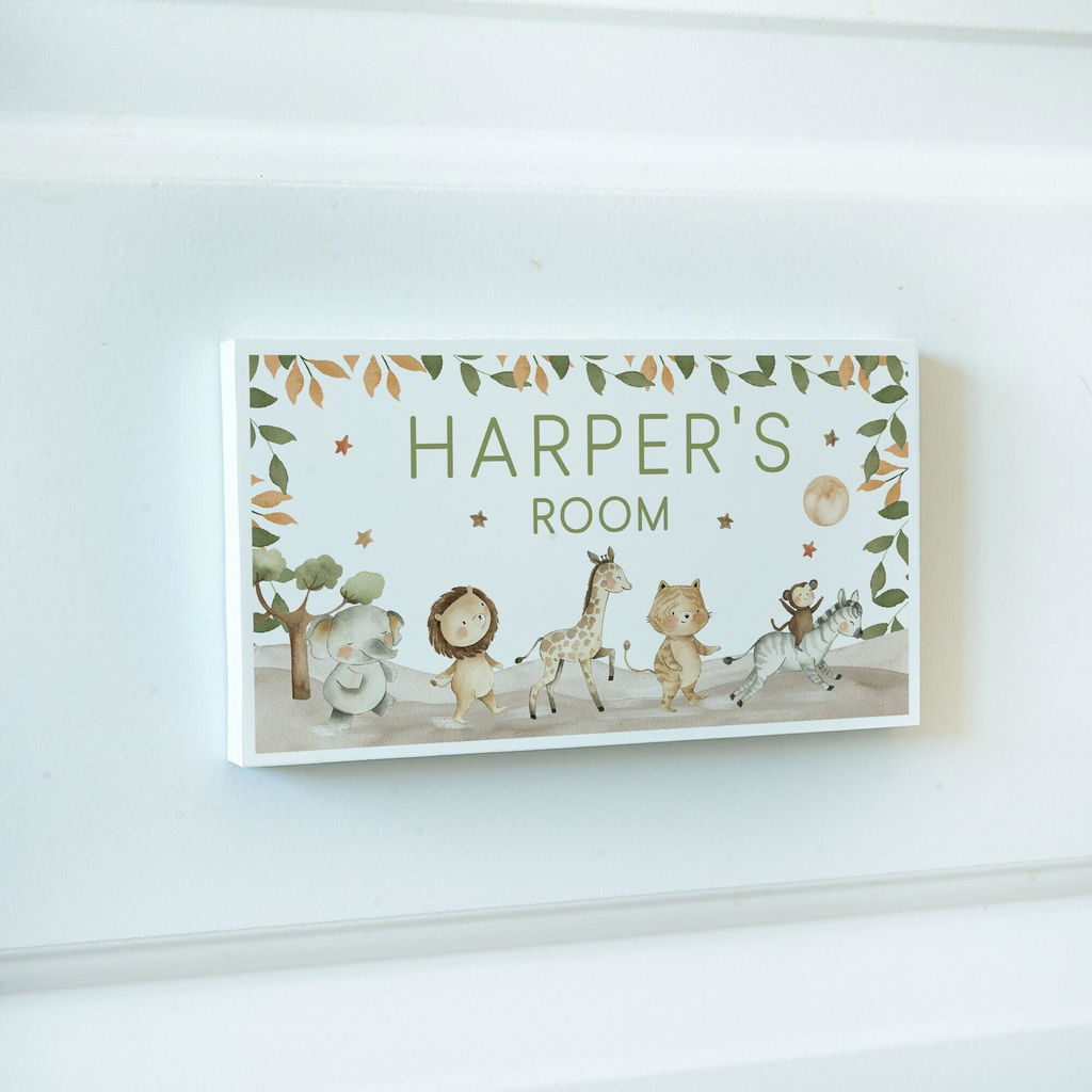 Personalised Safari Animal Door Sign