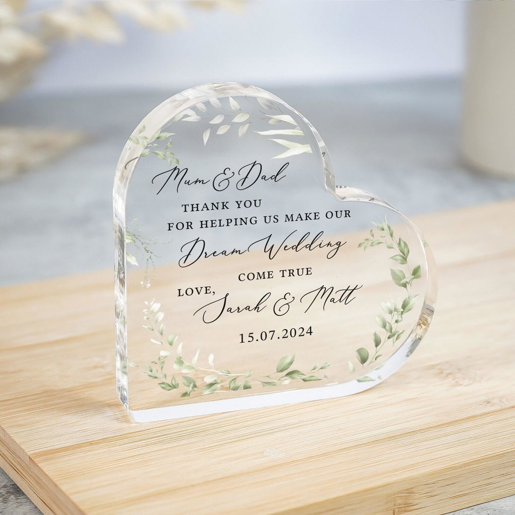 Personalised Parents of the Bride Thank You Wedding Gift