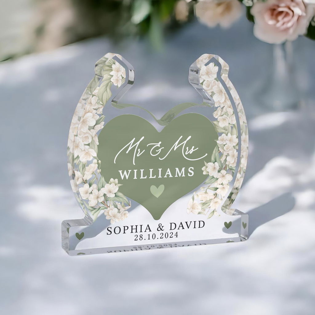 Personalised Lucky Horseshoe Wedding Plaque