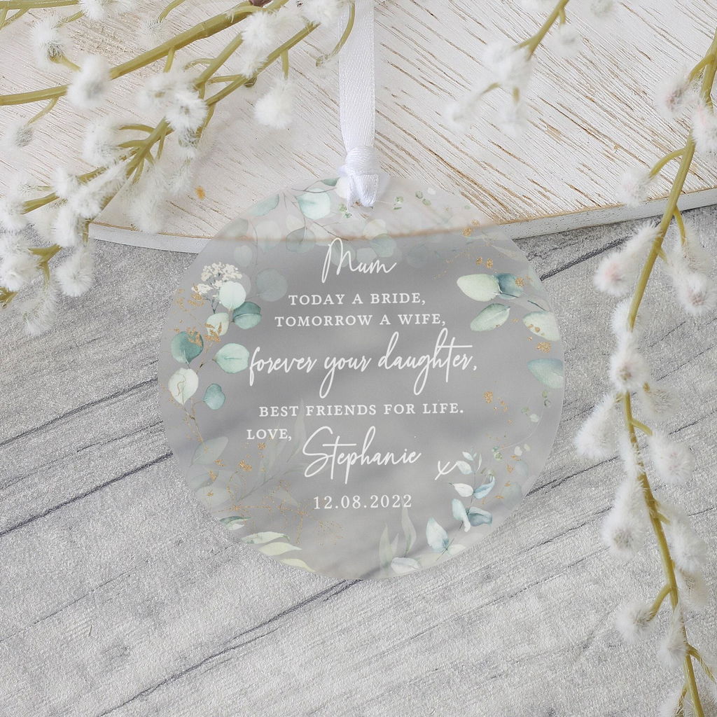 Personalised Mother of the Bride Gift- Frosted Acrylic Plaque