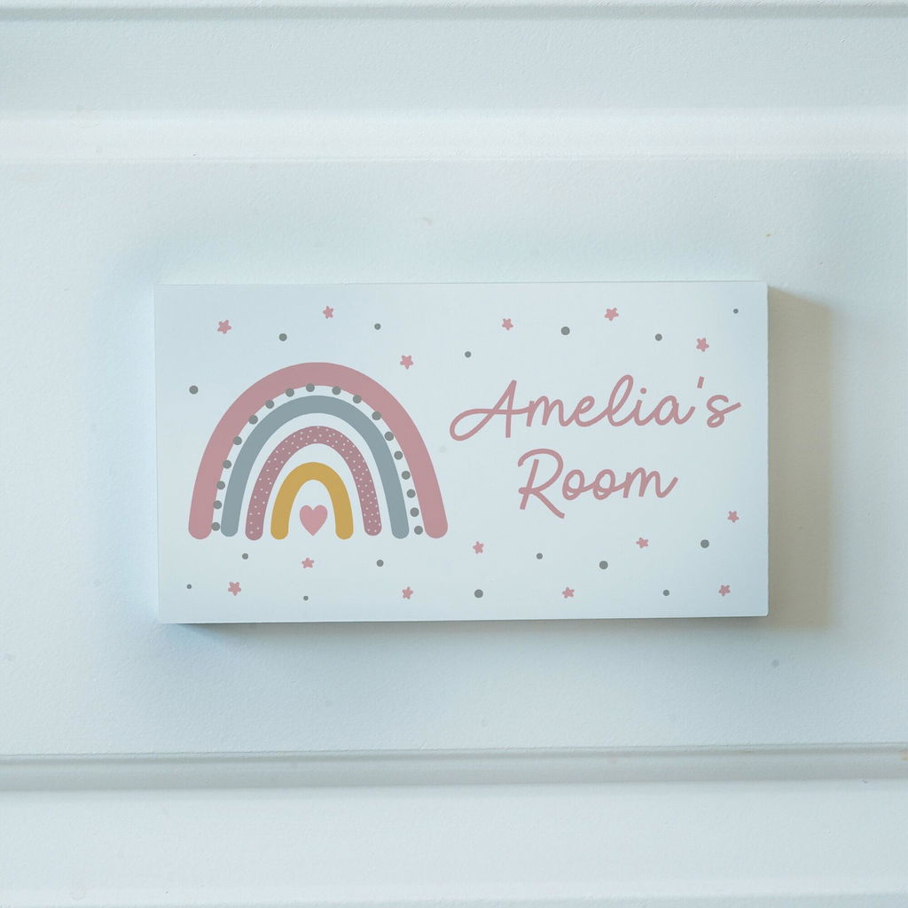 Personalised Rainbow Baby Door Sign