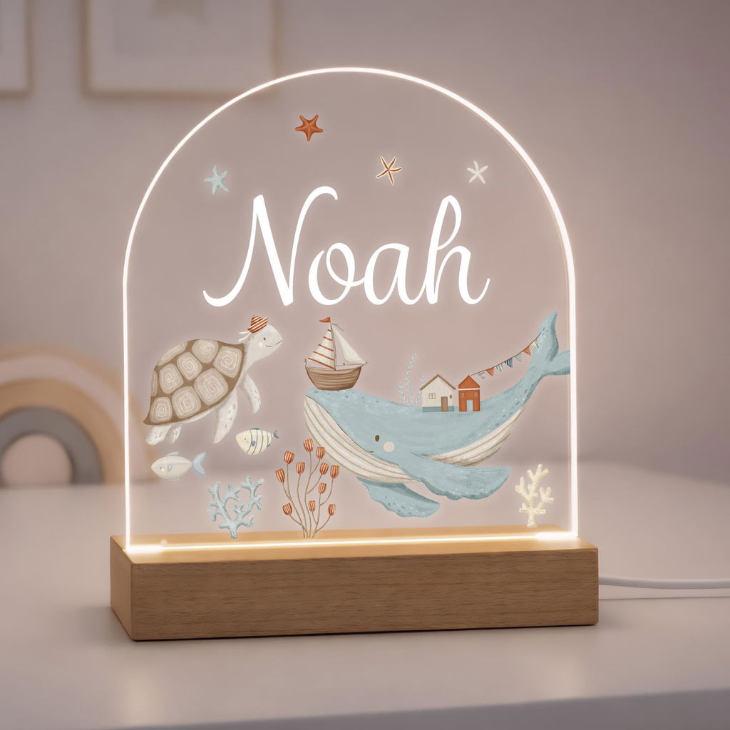 Personalised LED Sealife Lamp Sea Animals Night Light