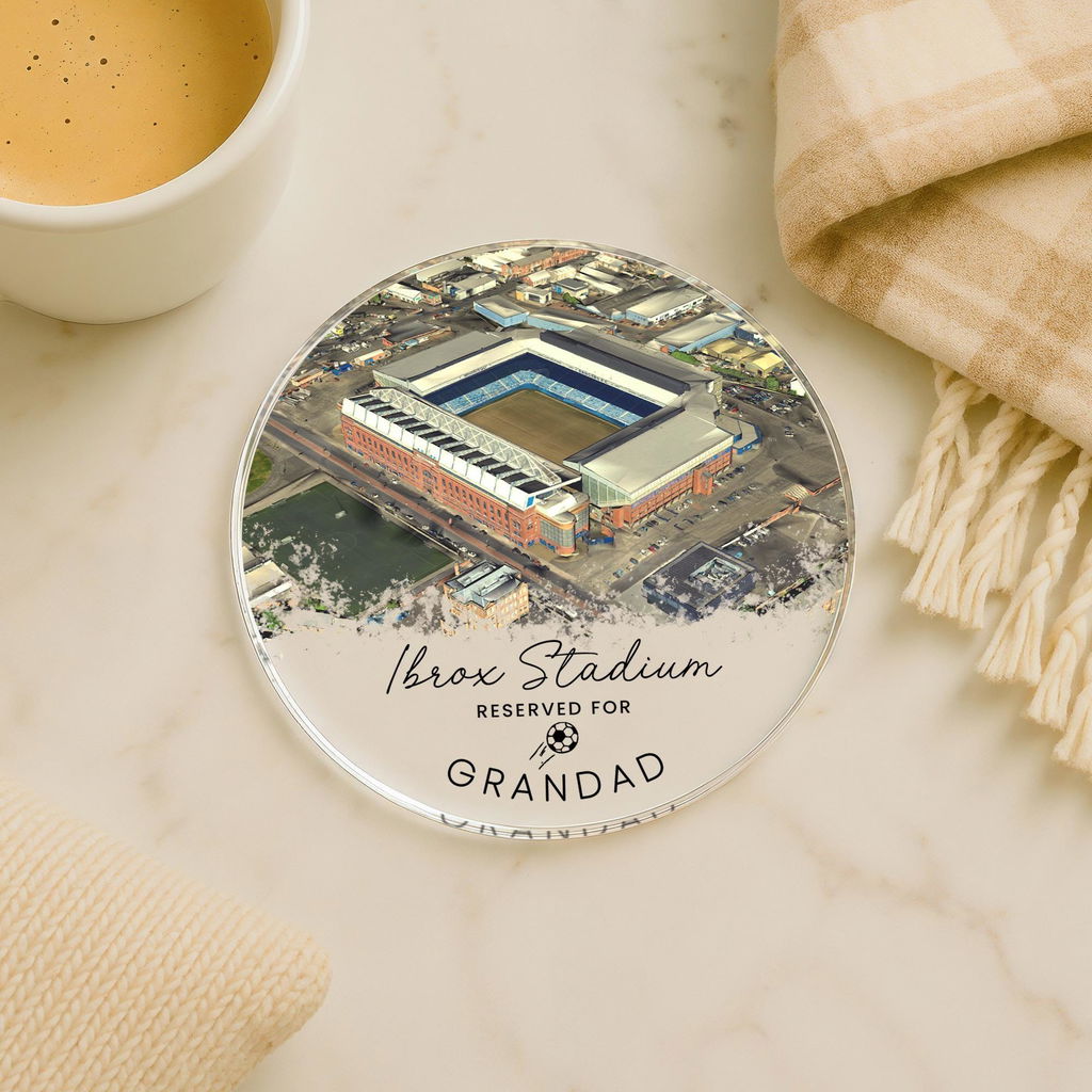 Personalised Rangers Ibrox Stadium Coaster