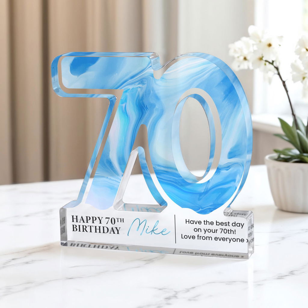 Personalised 70th Birthday Gift Keepsake Plaque for Him, Grandad, Dad, Brother