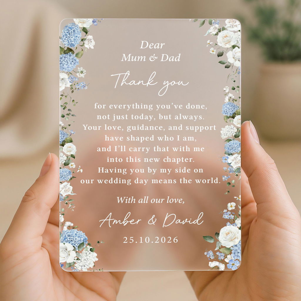 Personalised Parents of the Groom Bride Wedding Day Postcard Gift