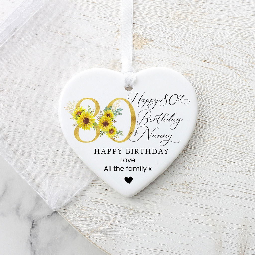 Personalised Gold Number 80th Birthday Keepsake Ornament