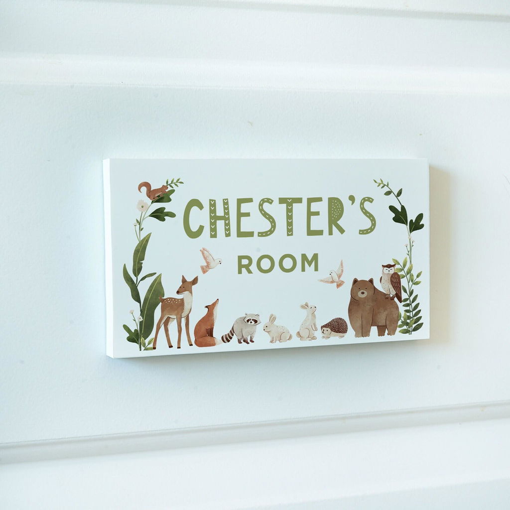 Personalised Woodland Animals Door Sign
