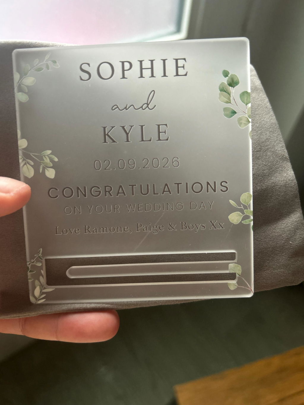Personalised Just Married Mr & Mrs Wedding Day Cash Holder Gift